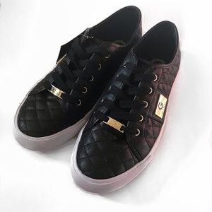 G by Guess Women's Backer2 Lace Up Leather Quilted